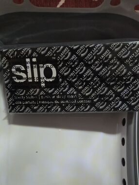slip Black Face Mask with Repeat Logo Pattern